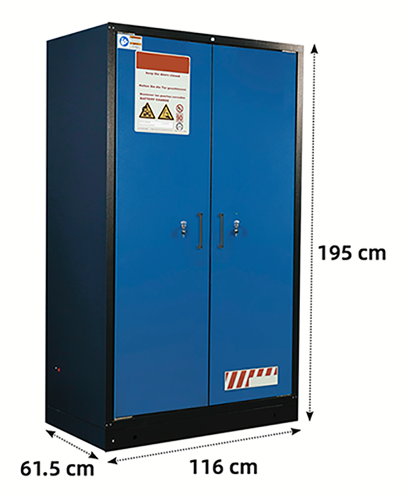 Feuerbeständiger Batterieladeschrank 832 Liter nach Norm EN 14470-1 & EN 1363-1